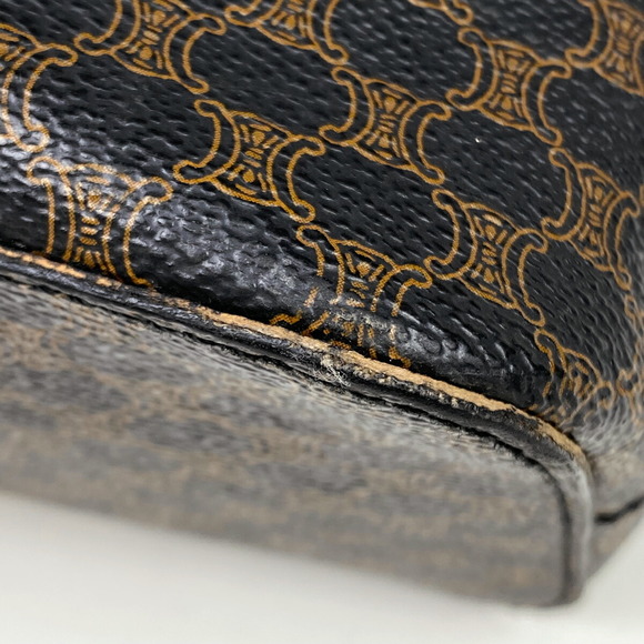 Celine Macadam Pattern Shoulder All Over Shoulder Bag Black Brown - Picture 2 of 6